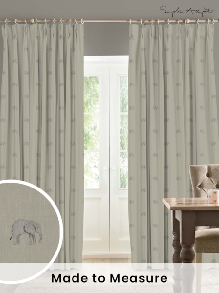 Sophie Allport Natural Elephant Made To Measure 100% Cotton Curtains (U00132) | £91