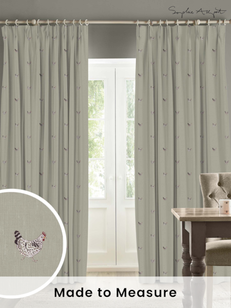 Sophie Allport Natural Chicken Made To Measure 100% Cotton Curtains (U00135) | £91