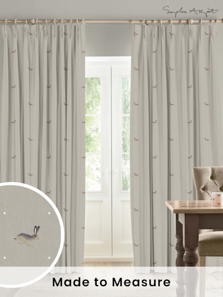 Sophie Allport Natural Hare Made To Measure 100% Cotton Curtains (U00136) | £91