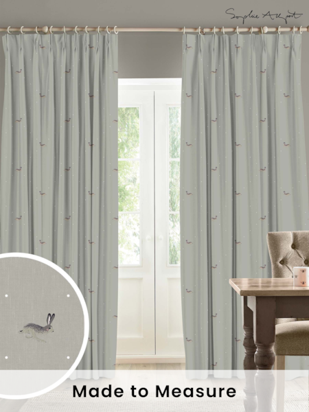 Sophie Allport Green Hare Made To Measure 100% Cotton Curtains (U00137) | £91