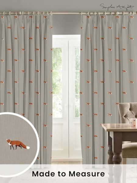 Sophie Allport Natural Foxes Made To Measure 100% Cotton Curtains (U00138) | £91
