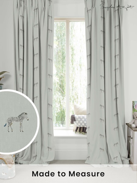 Sophie Allport Grey Zebra Made To Measure 100% Cotton Curtains (U00141) | £91