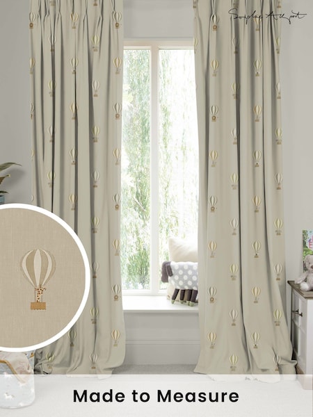 Sophie Allport Natural Bears and Balloons Made To Measure 100% Cotton Curtains (U00146) | £91