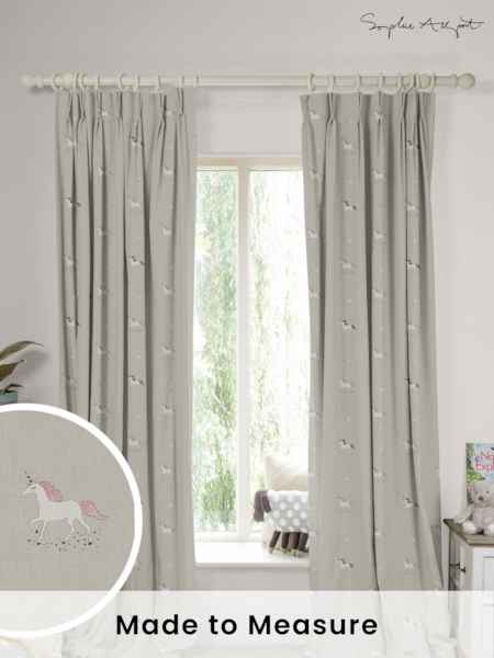 Sophie Allport Natural Unicorn Made To Measure 100% Cotton Curtains (U00151) | £91