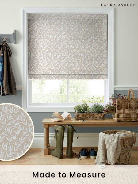 Laura Ashley Natural Willow Leaf Chenille Made To Measure Roman Blind (U00160) | £79