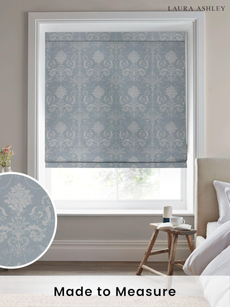 Laura Ashley Blue Josette Woven Made To Measure Roman Blind (U00695) | £84