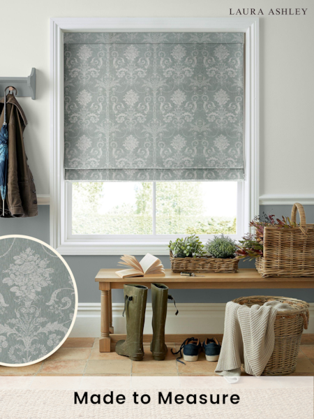 Laura Ashley Grey Josette Woven Made To Measure Roman Blind (U00696) | £84
