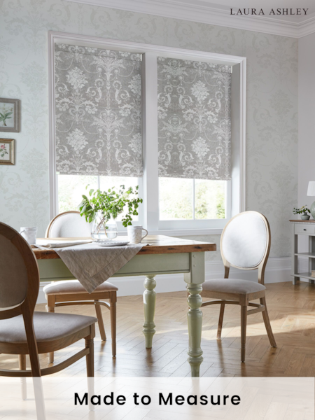 Laura Ashley Grey Josette Woven Made To Measure Roman Blind (U00697) | £84