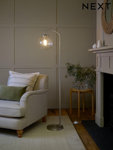 Brushed Chrome Bourton Floor Lamp (U01549) | £115