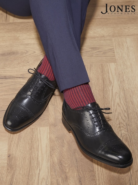 Jones Bootmaker Black Maynard Leather Oxford Brogues (U01812) | £110