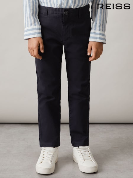 Reiss Navy Pitch 9-14 yrs Slim Fit Casual Chinos (U02901) | £36