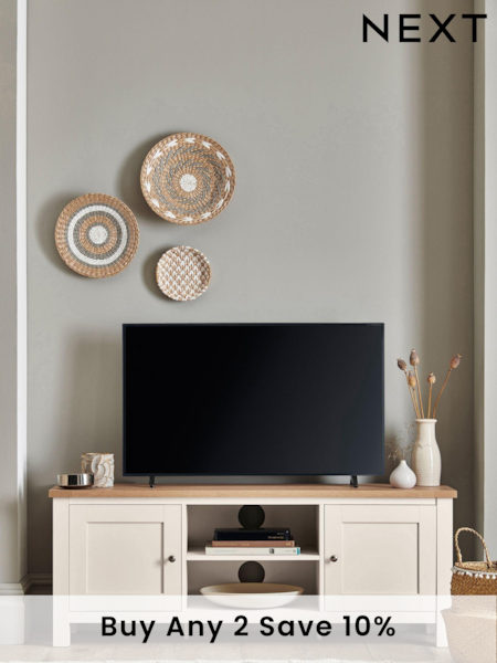 Cream Malvern Oak Effect Up to 60 inch TV Unit (U03281) | £299