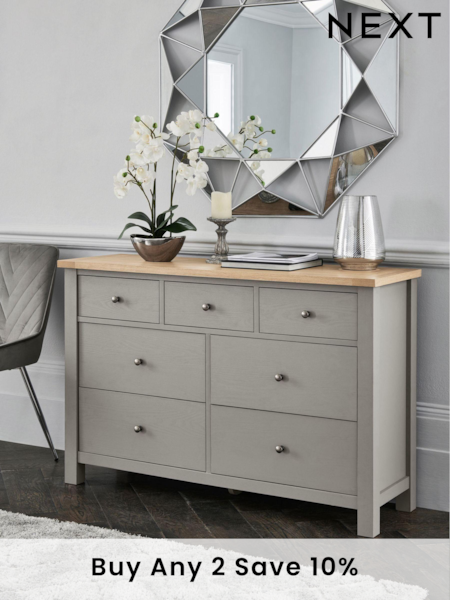 Dove Grey Malvern Paint Effect 7 Drawer Chest of Drawers (U03283) | £450