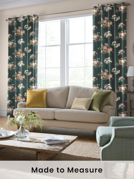 Laura Ashley Green Rosemore Fern Made To Measure Curtains (U03575) | £91