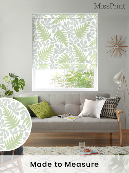 MissPrint Green 100% Cotton Deep Sea Made to Measure Roman Blind (U04848) | £79
