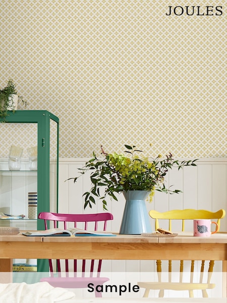 Joules Antique Gold Beckett Star Wallpaper Sample Swatch (U06049) | £1