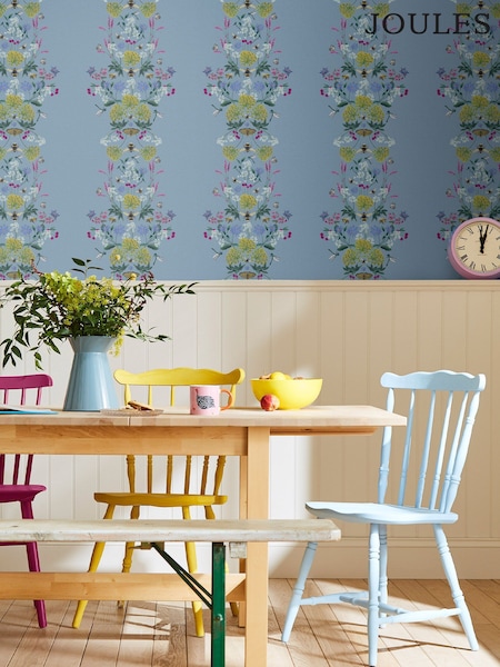 Joules Haze Blue Perfect Pollinators Wallpaper (U06448) | £1