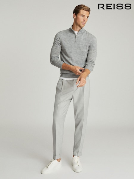 Reiss Grey Brighton Pleat Front Trousers (U08245) | £138