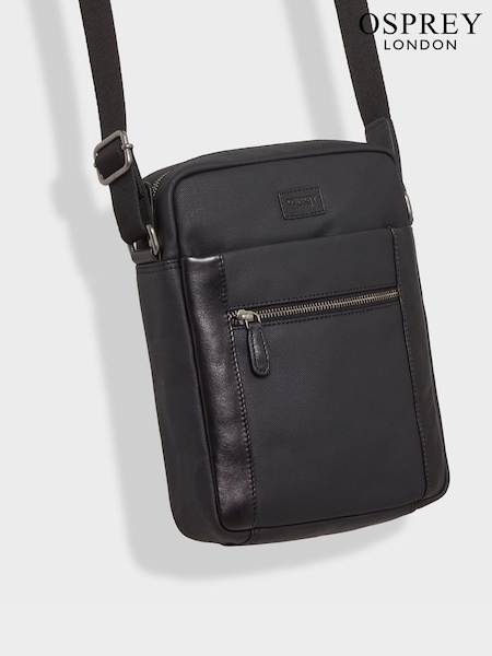 Osprey London The Small Grantham Waxed Canvas And Leather Messenger Bag (U08692) | £65