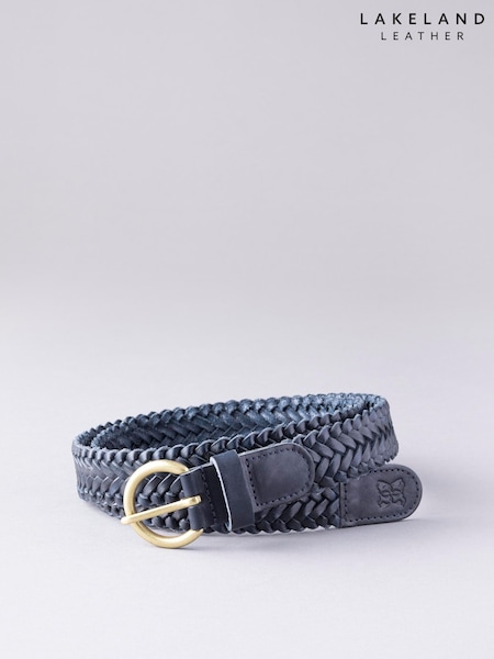 Lakeland Leather Navy Blue Stone Waverton Woven Belt (U09287) | £35