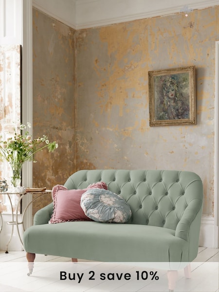 Shabby Chic by Rachel Ashwell® Velvet Sage Willa Small 2 Seater Sofa (U09467) | £699