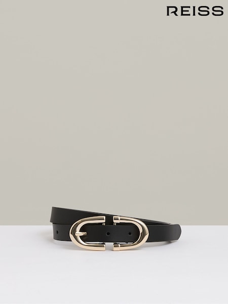Reiss Black Bailey Horseshoe Belt (U09891) | £58