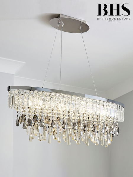 BHS Silver Jennifer Ceiling Chandelier Light (U10479) | £240