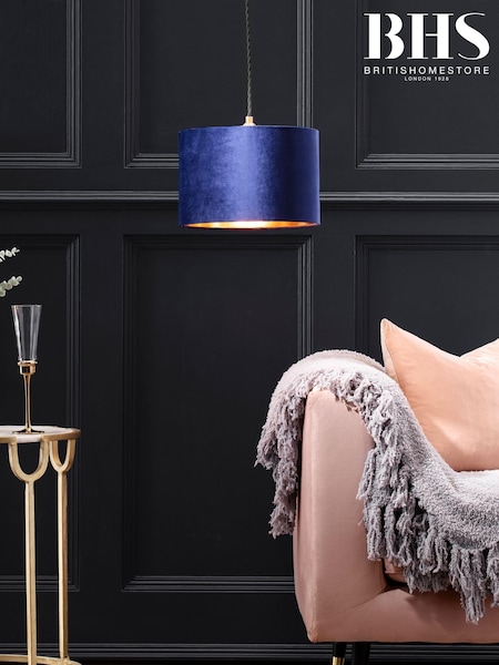 BHS Blue 30cm Velvet Shade (U10498) | £26