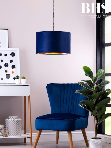 BHS Blue 40cm Velvet Shade (U10499) | £45