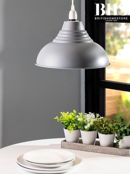 BHS Grey Steel Diner Easy Fit Shade (U10507) | £15