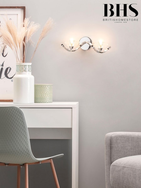 BHS Silver Bella Wall Light (U10518) | £50