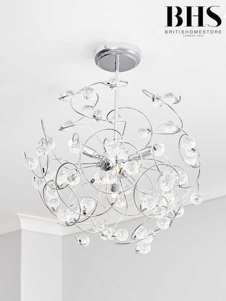 BHS Silver Lila Sputnik Flush Ceiling Light (U10558) | £120