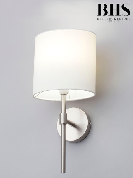 BHS Silver Oz Shaded Wall Light (U10560) | £25