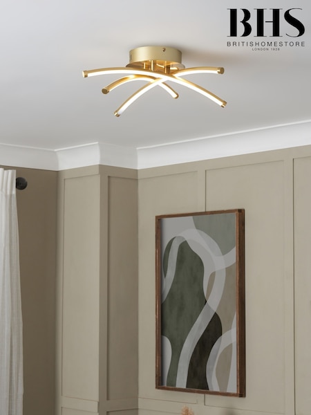 BHS Brass Aalto Cross Over LED Flush Ceiling Light (U10572) | £51
