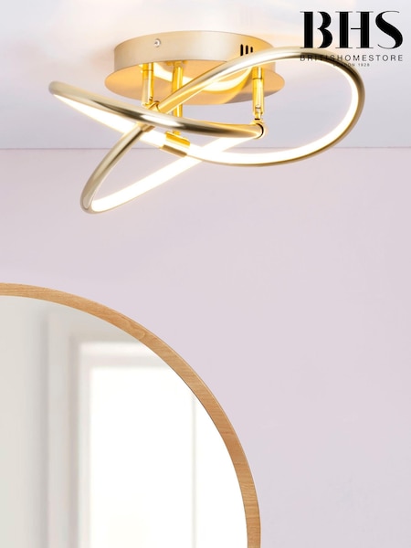 BHS Brass Eero LED Knotted Flush Ceiling Light (U10573) | £66