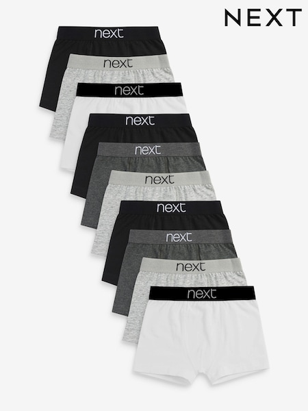 Grey/Black/White Trunks 10 Pack (2-16yrs) (U10602) | £27 - £32