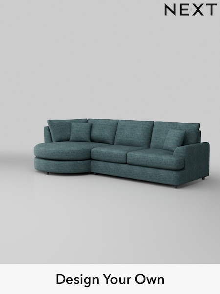 Boucle Weave Easy Clean/Dark Teal Green Parker Platform (U11435) | £2,075