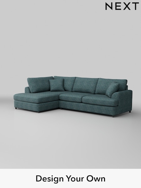 Boucle Weave Easy Clean/Dark Teal Green Parker Platform (U11435) | £2,199