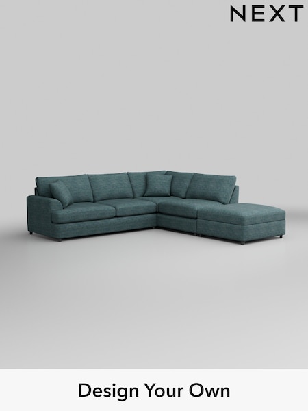 Boucle Weave Easy Clean/Dark Teal Green Parker Platform (U11435) | £2,599