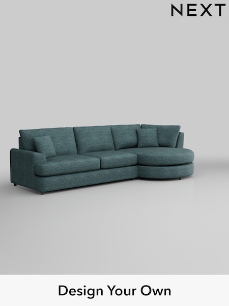Boucle Weave Easy Clean/Dark Teal Green Parker Platform (U11435) | £2,175