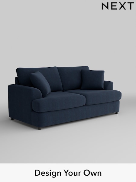 Fine Chenille Easy Clean/Dark Navy Blue Parker Platform (U11525) | £1,275
