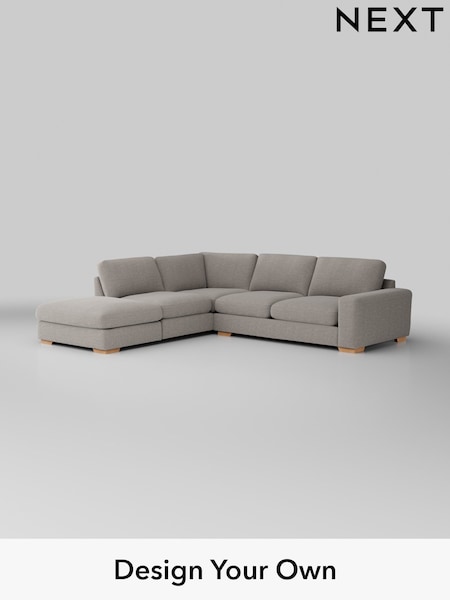 Fine Chenille Easy Clean/Light Steel Grey Houghton Deep Relaxed Sit (U11530) | £2,625