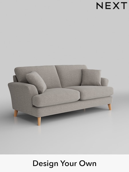 Fine Chenille Easy Clean/Light Steel Grey Conway Relaxed Sit (U11543) | £1,350