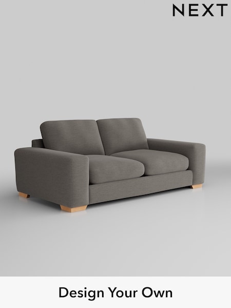 Fine Chenille Easy Clean/Dark Smoke Grey Houghton Deep Relaxed Sit (U11662) | £1,425