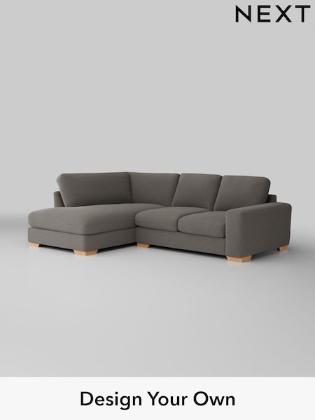 Fine Chenille Easy Clean/Dark Smoke Grey Houghton Deep Relaxed Sit (U11662) | £2,150