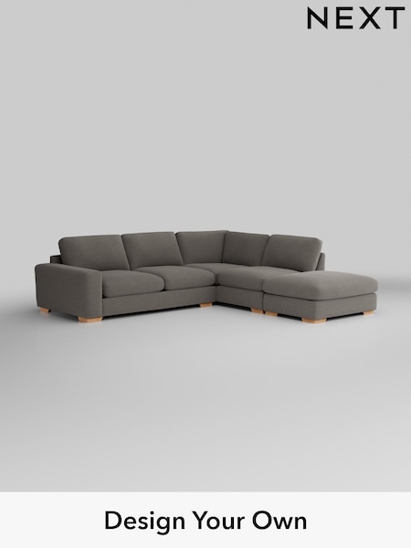 Fine Chenille Easy Clean/Dark Smoke Grey Houghton Deep Relaxed Sit (U11662) | £2,675