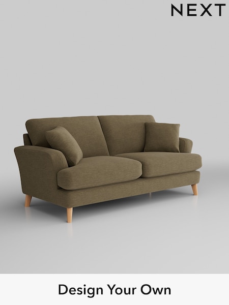 Fine Chenille Easy Clean/Dark Moss Green Conway Relaxed Sit (U11684) | £1,350