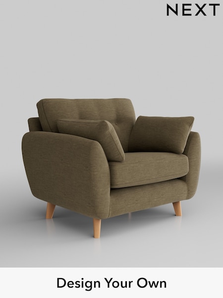 Fine Chenille Easy Clean/Dark Moss Green Wilson Buttoned Back (U11693) | £699
