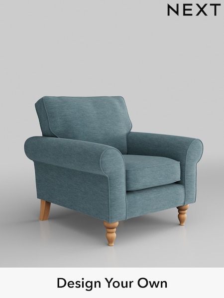 Fine Chenille Easy Clean/Mid Blue Mallory (U11701) | £625