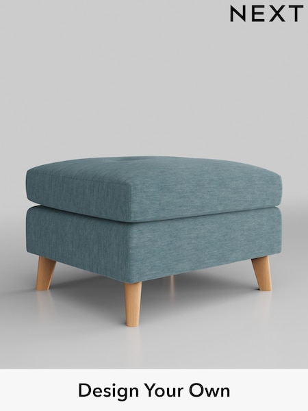 Fine Chenille Easy Clean/Mid Blue Wilson Buttoned Back (U11702) | £350